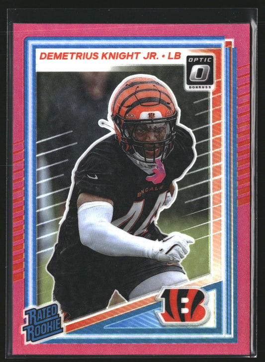 Demetrius Knight Jr. 2025 Donruss 385 Optic Rated Rookies Pink RC Bengals