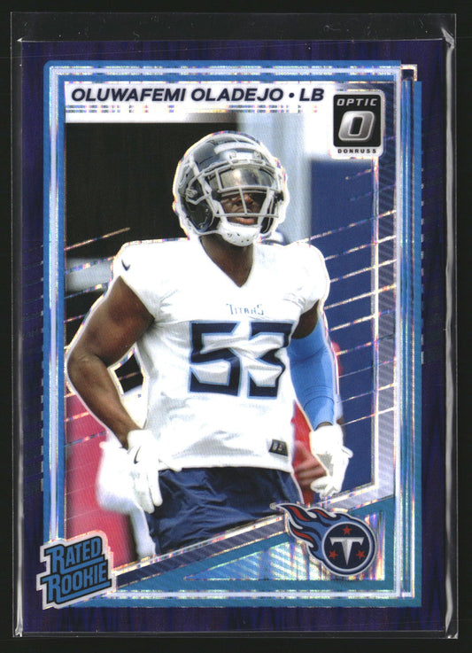 Oluwafemi Oladejo 2025 Donruss Optic 280 Purple Shock RC RC Tennessee Titans