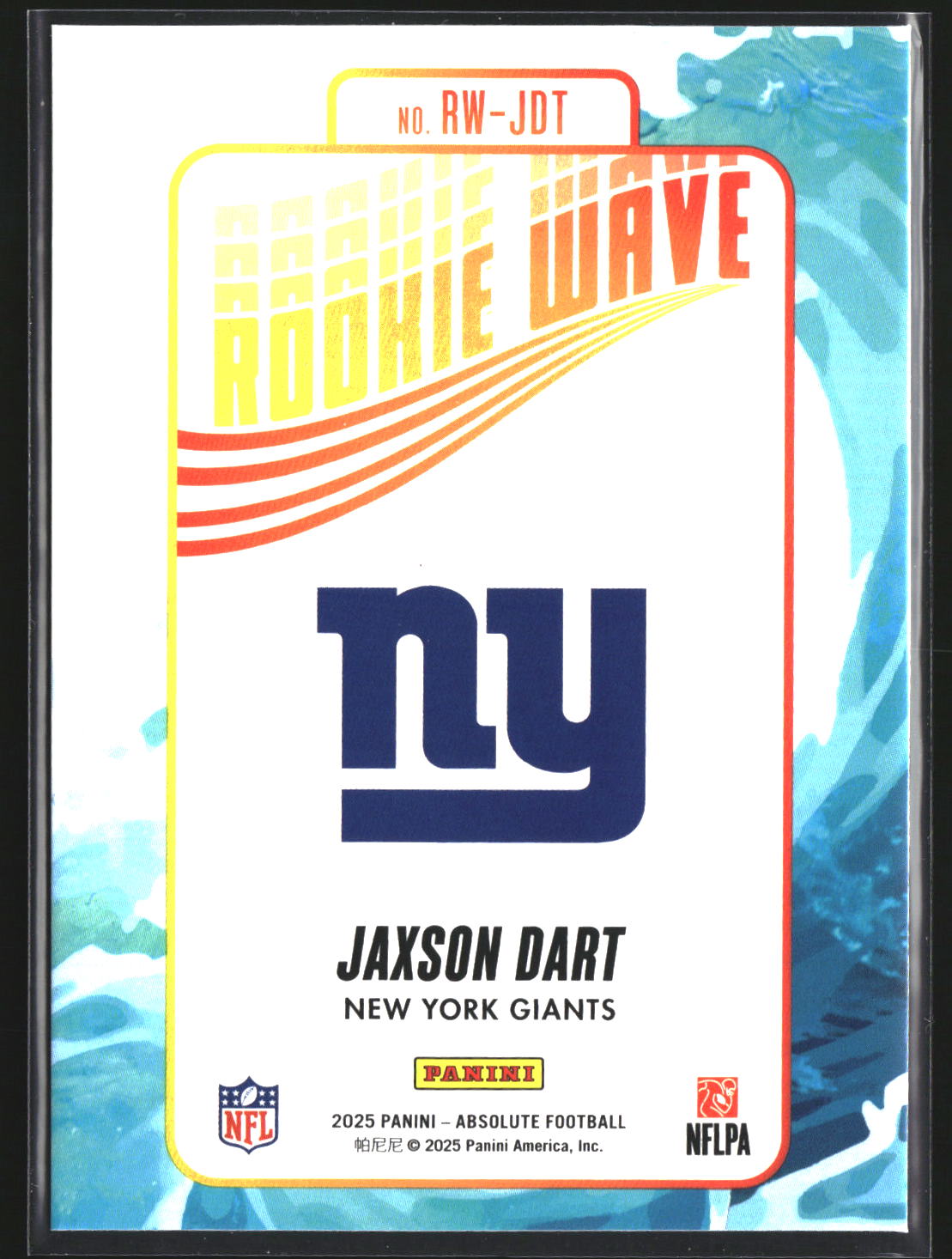 Jaxson Dart 2025 Panini Absolute RW-JDT Rookie Wave New York Giants
