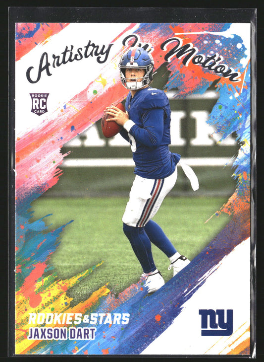 Jaxson Dart 2025 Panini Rookies & Stars 16 Artistry in Motion New York Giants