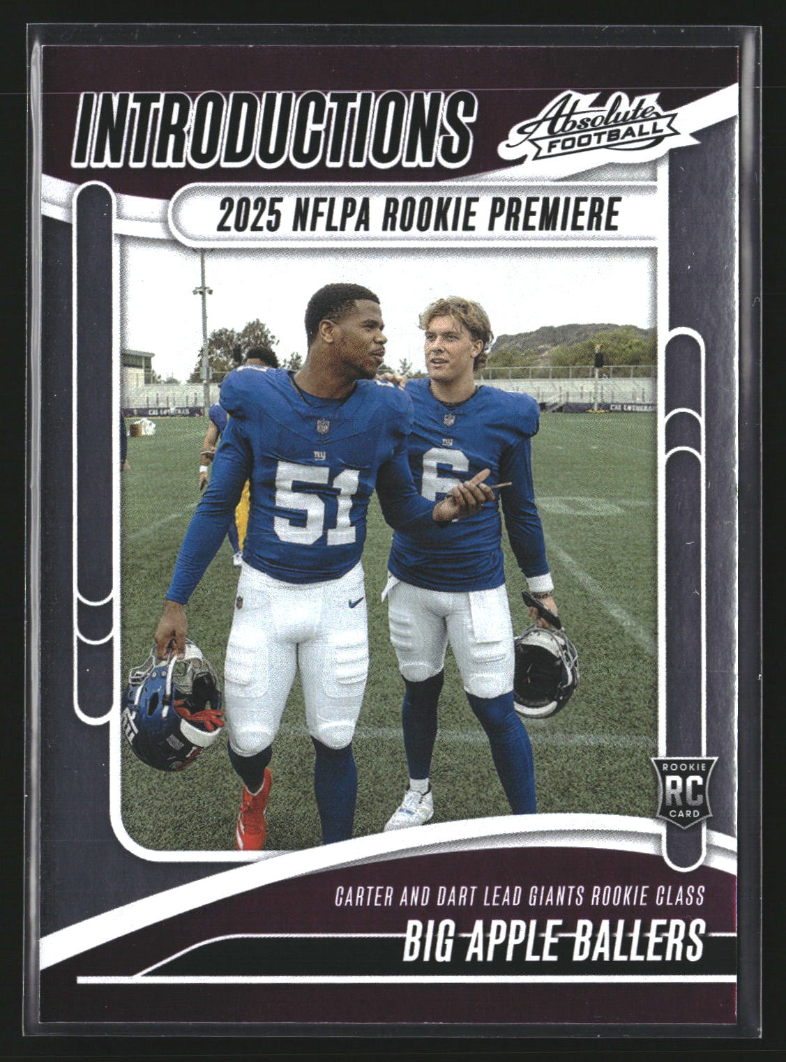 Big Apple Ballers 2025 Panini Absolute I-ACR Introductions New York Giants