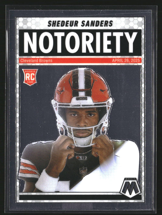 Shedeur Sanders 2025 Panini Mosaic 13 Notoriety Cleveland Browns