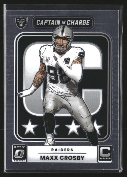 Maxx Crosby 2025 Donruss Optic 4 Captain in Charge Las Vegas Raiders