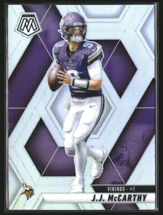 J.J. McCarthy 2025 Panini Mosaic 195 Silver Minnesota Vikings
