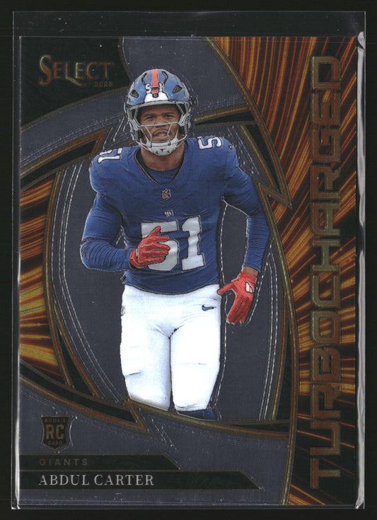 Abdul Carter 2025 Panini Select 6 Turbocharged New York Giants