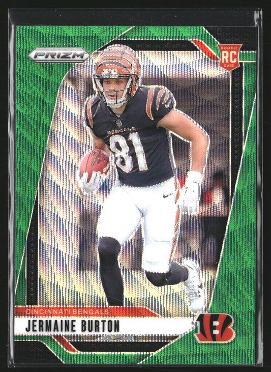Jermaine Burton 2024 Panini Prizm 350 Green Wave RC RC Cincinnati Bengals