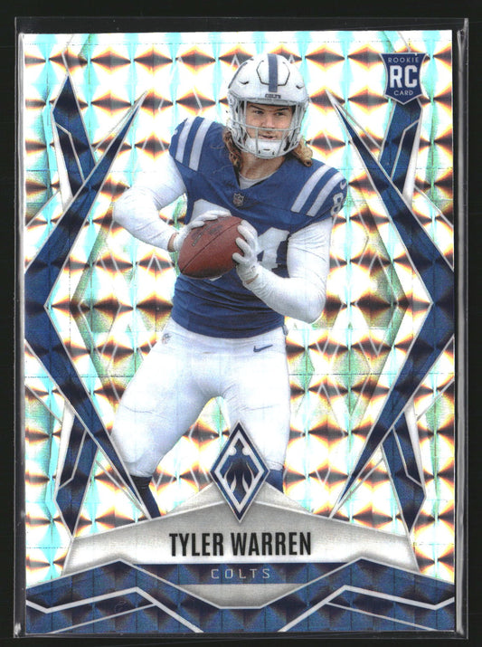 Tyler Warren 2025 Panini Phoenix 185 Silver Pyramids Prizm RC Colts