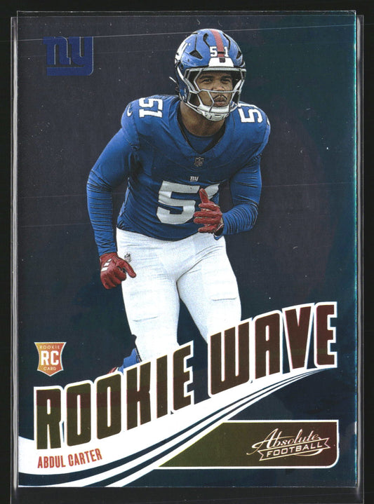 Abdul Carter 2025 Panini Absolute RW-ACR Rookie Wave New York Giants