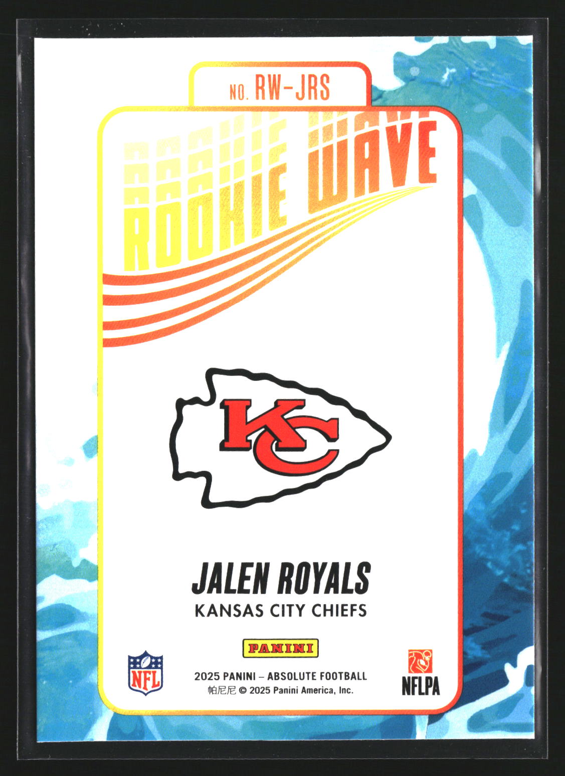 Jalen Royals 2025 Panini Absolute RW-JRS Rookie Wave Kansas City Chiefs