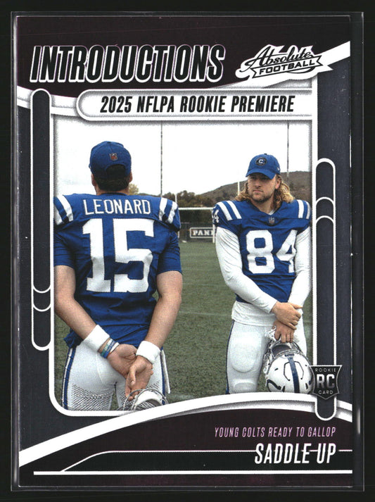 Saddle Up 2025 Panini Absolute I-RLD Introductions Indianapolis Colts