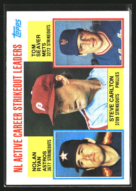 NL Career Strikeout Leaders (Carlton/Nolan Ryan/Seaver) 1984 Topps 707