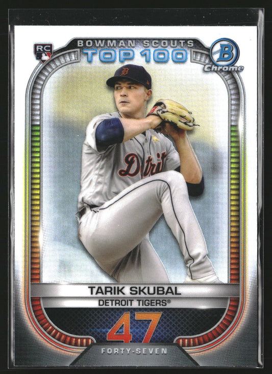 Tarik Skubal 2021 Bowman BTP-47 Chrome Bowman Scouts Top 100 Detroit Tigers