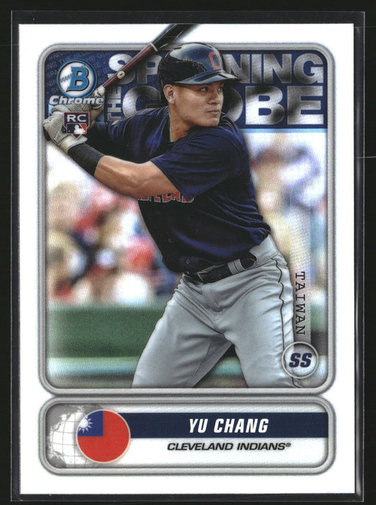 Yu Chang 2020 Bowman STG-YC Chrome Spanning the Globe Cleveland Indians