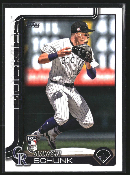 Aaron Schunk 2025 Topps 196 RC RC Colorado Rockies