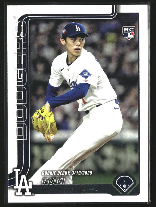 Roki Sasaki 2025 Topps Update US199 Los Angeles Dodgers