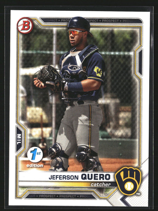 Jeferson Quero 2021 Bowman Draft 1st Edition BD-183 Milwaukee Brewers