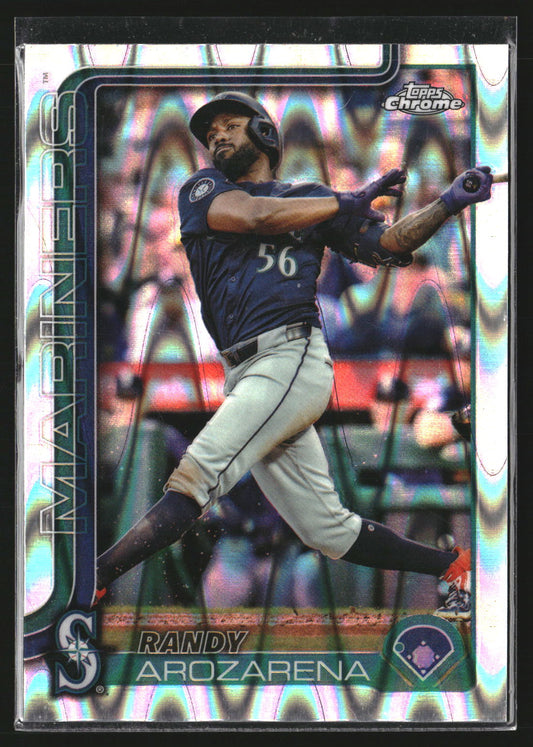Randy Arozarena 2025 Topps Chrome 164 RayWave Refractors Seattle Mariners