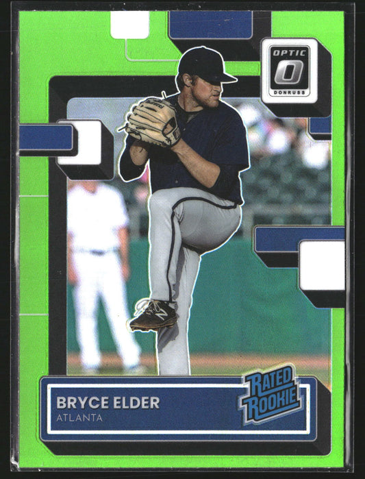 Bryce Elder 2022 Donruss Optic 181 Lime Green Prizm RC RC Atlanta Braves