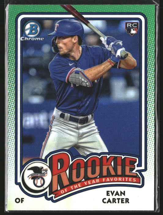 Evan Carter 2024 Bowman ROY-12 Rookie of the Year Favorites Texas Rangers