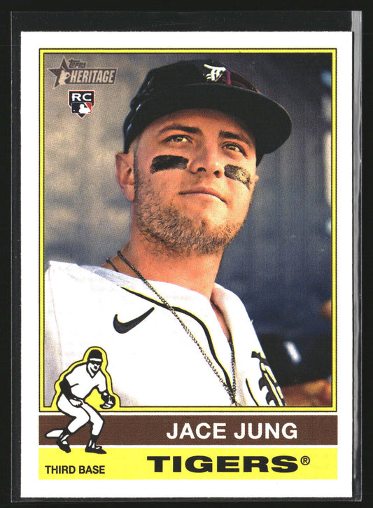 Jace Jung 2025 Topps Heritage 71 RC RC Detroit Tigers