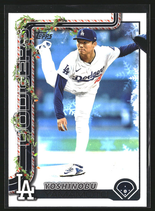 Yoshinobu Yamamoto 2025 Topps Holiday H159 Los Angeles Dodgers