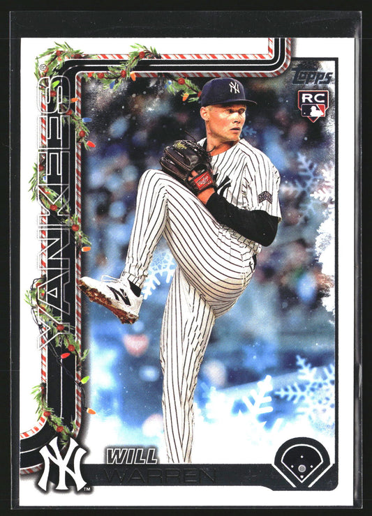 Will Warren 2025 Topps Holiday H16 RC RC New York Yankees