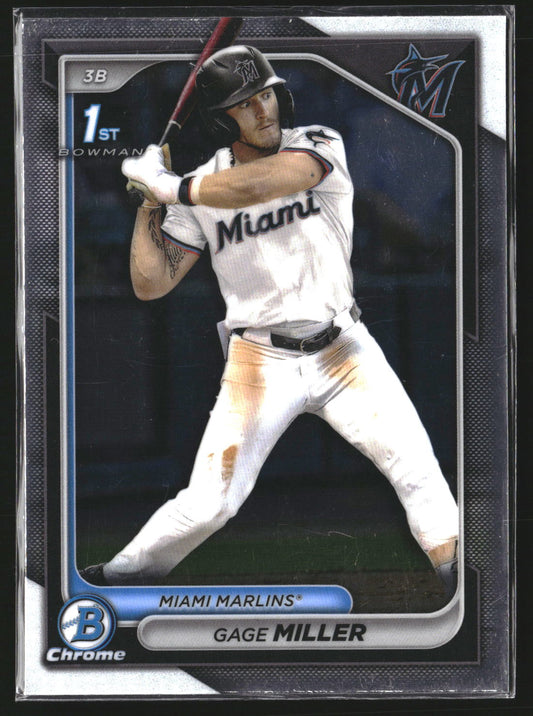 Gage Miller 2024 Bowman Draft BDC-64 Chrome Miami Marlins