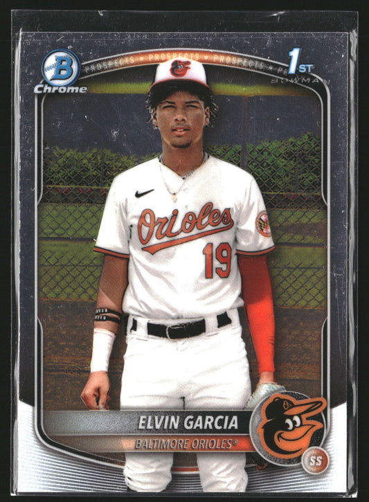 Elvin Garcia 2025 Bowman BCP-124 Chrome Prospects Baltimore Orioles