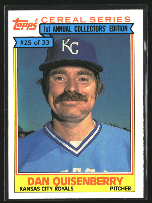 Dan Quisenberry 1984 Topps Ralston Purina 25 Kansas City Royals