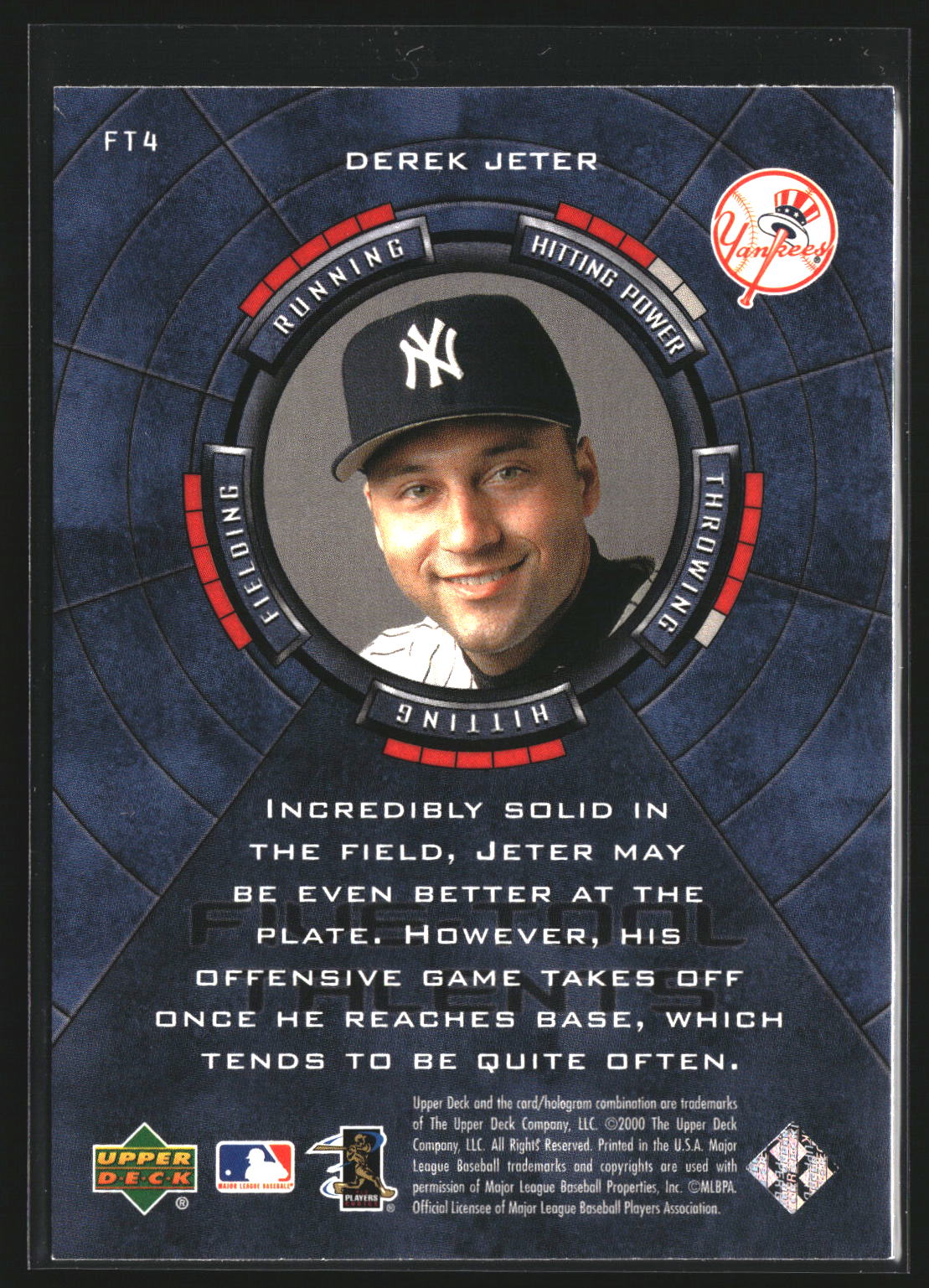 Derek Jeter 2000 Upper Deck FT4 Five-Tool Talents New York Yankees