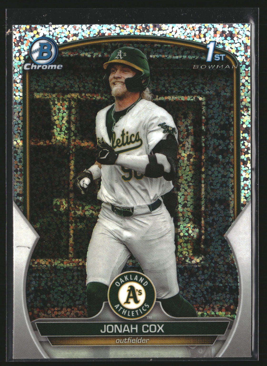 Jonah Cox 2023 Bowman Draft BDC-135 Chrome Sparkle Refractor Oakland Athletics