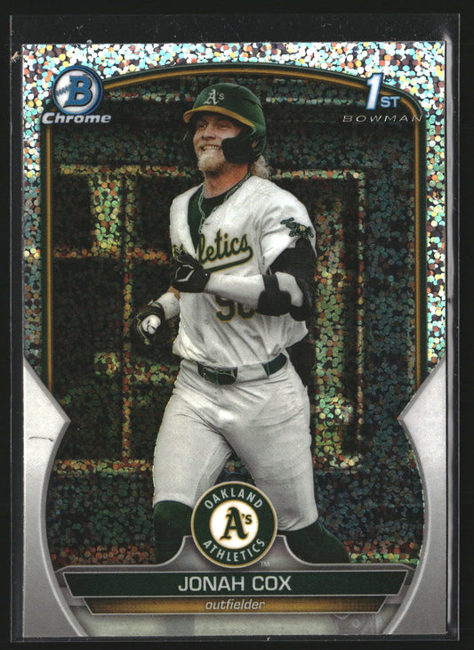 Jonah Cox 2023 Bowman Draft BDC-135 Chrome Sparkle Refractor Oakland Athletics