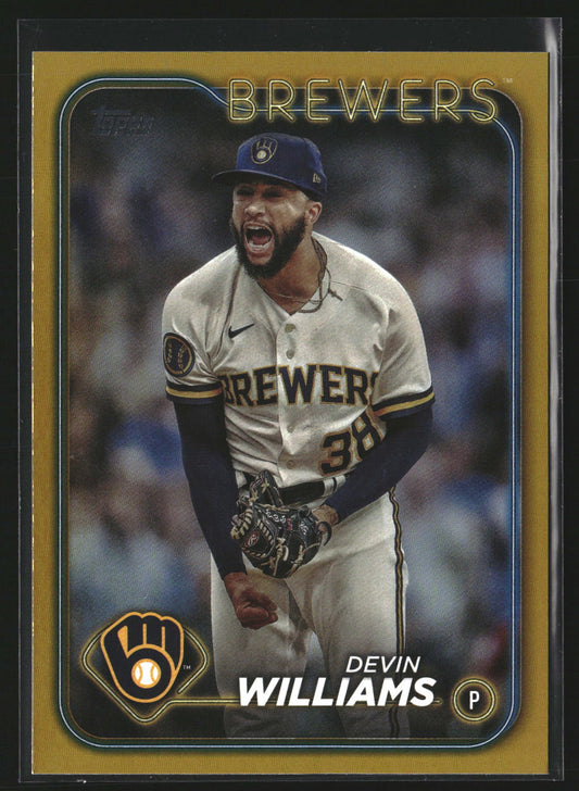Devin Williams 2024 Topps 135 Gold Foil Milwaukee Brewers