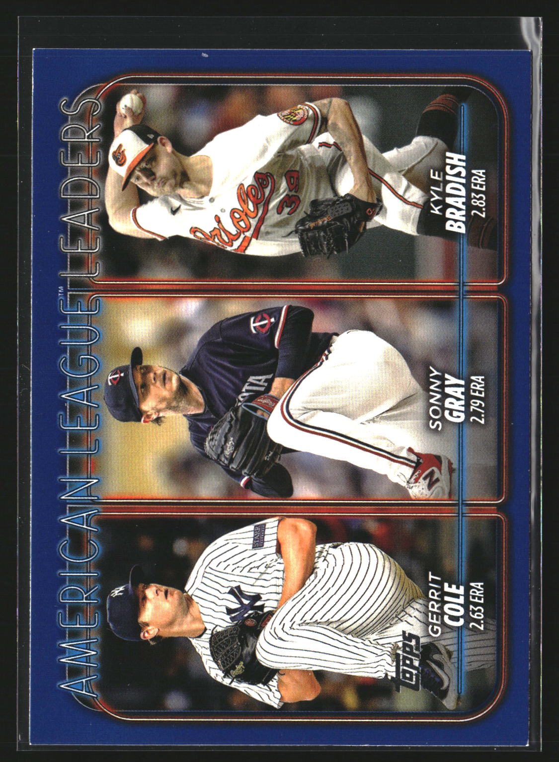 American League Leaders ERA (Gerrit Cole / Sonny Gray) 2024 Topps 324 Royal Blue