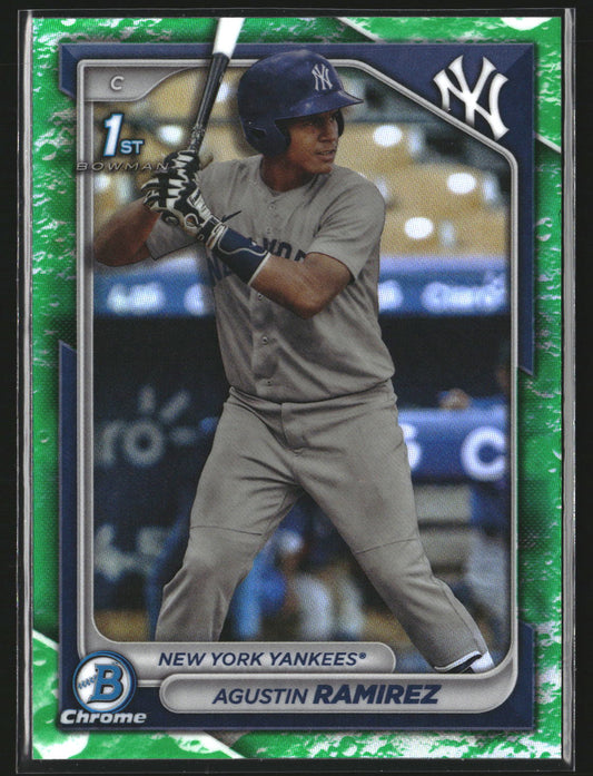 Agustin Ramirez 2024 Bowman BCP-85 Chrome Prosp Lunar Glow Refractors Yankees