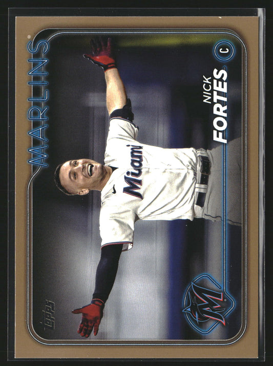 Nick Fortes 2024 Topps 81 Gold SN Miami Marlins