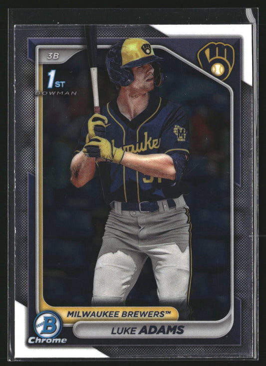 Luke Adams 2024 Bowman BCP-50 Chrome Prospects Milwaukee Brewers
