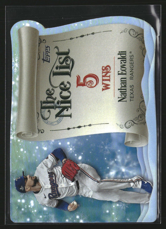 Nathan Eovaldi 2024 Topps Holiday MNL-20 Making the Nice List Texas Rangers