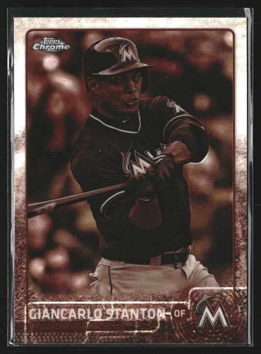 Giancarlo Stanton 2015 Topps Chrome 65 Sepia Refractor Miami Marlins