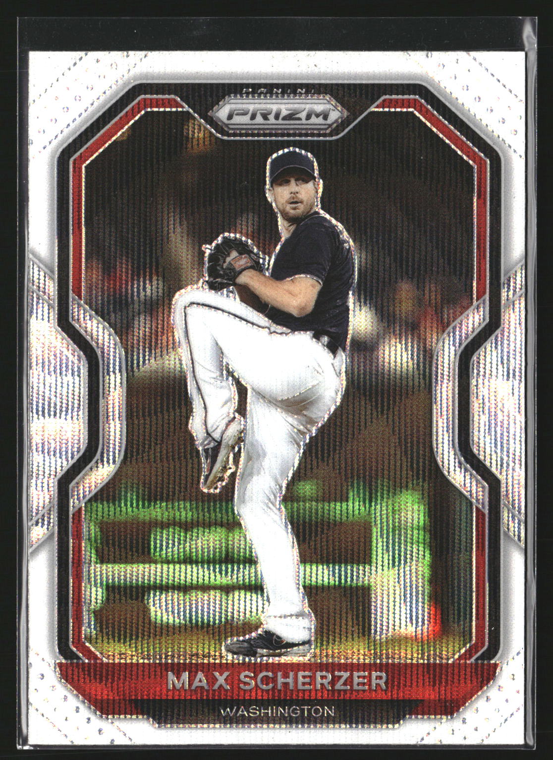 Max Scherzer 2021 Panini Prizm 32 White Wave Prizm Washington Nationals