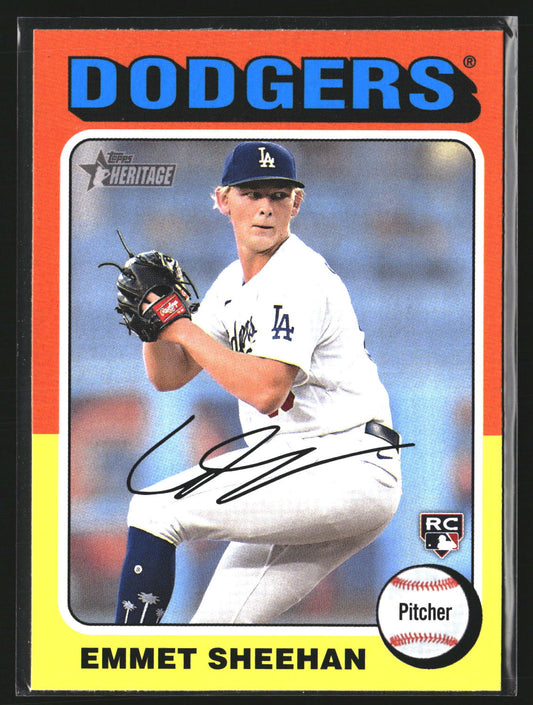 Emmet Sheehan 2024 Topps Heritage 187 RC RC Los Angeles Dodgers