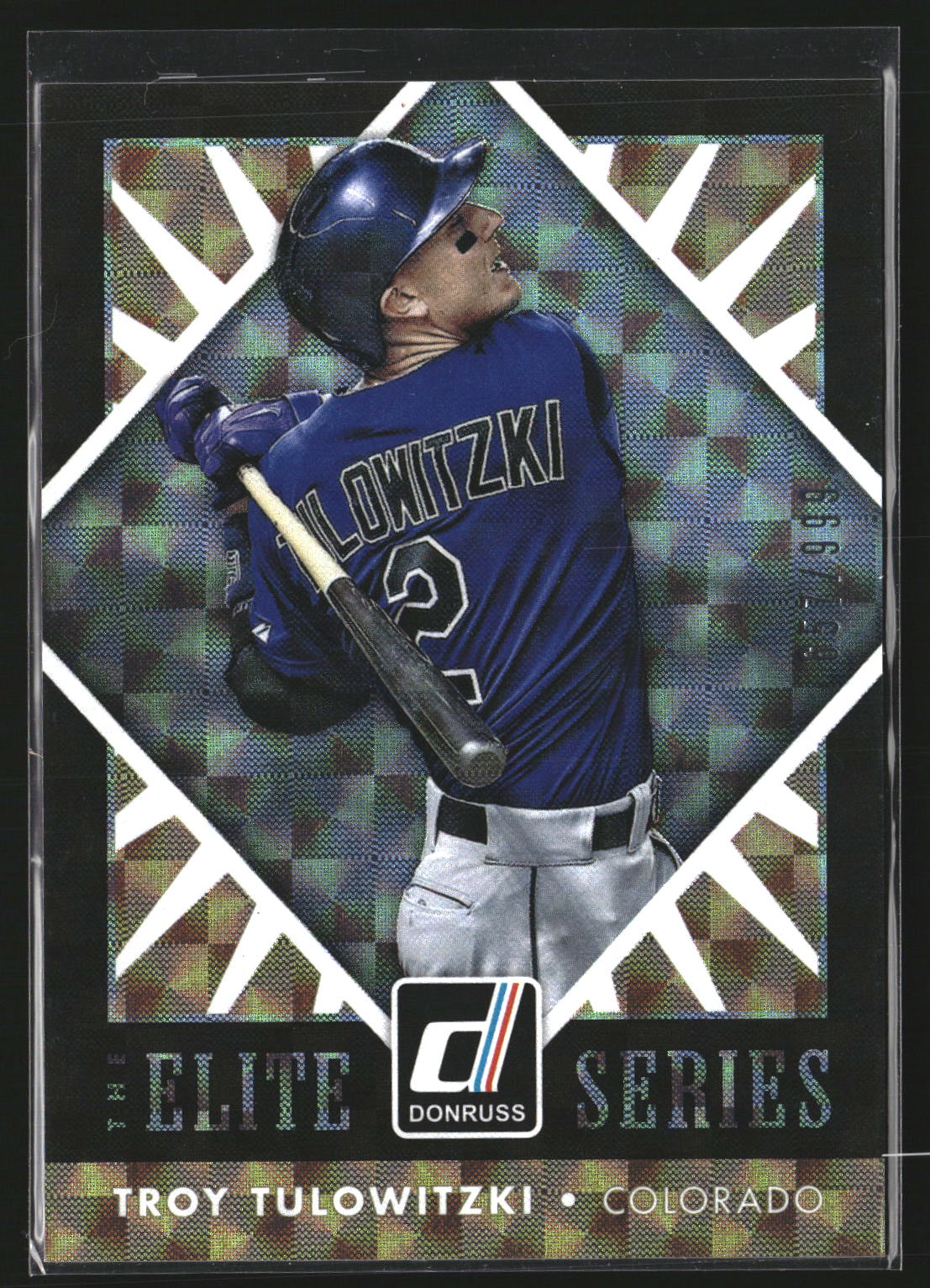 Troy Tulowitzki 2015 Donruss 4 The Elite Series SN Colorado Rockies