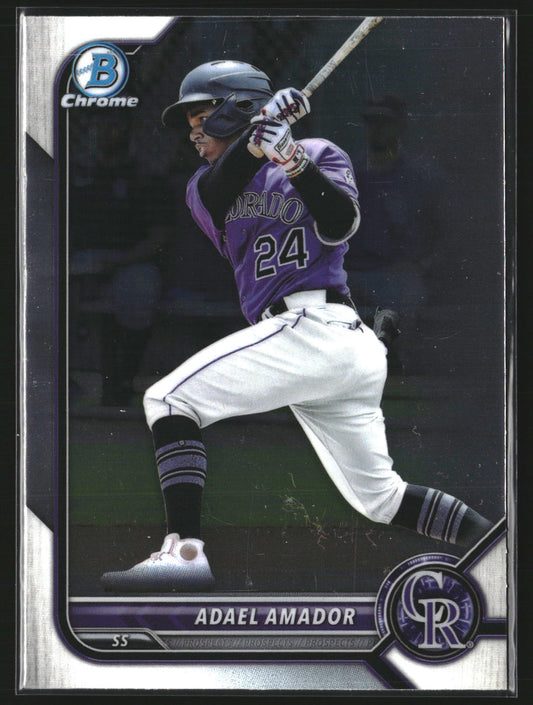 Adael Amador 2022 Bowman BCP-109 Chrome Prospects Colorado Rockies