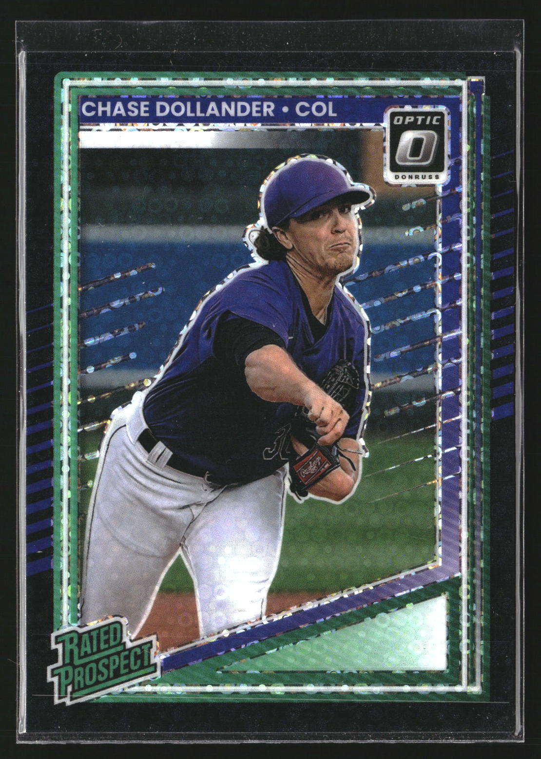 Chase Dollander 2025 Donruss 134 Optic Blue Velocity RC RC Colorado Rockies