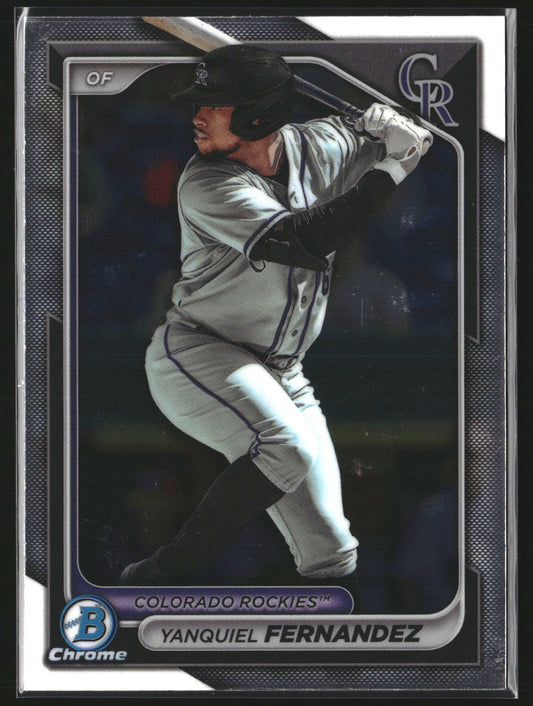 Yanquiel Fernandez 2024 Bowman BCP-90 Chrome Prospects Colorado Rockies