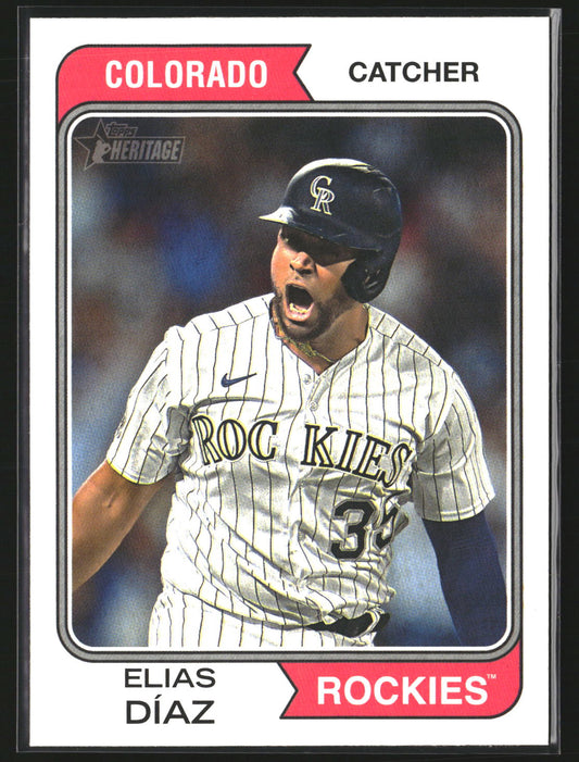 Elias Díaz 2023 Topps Heritage 721 Colorado Rockies