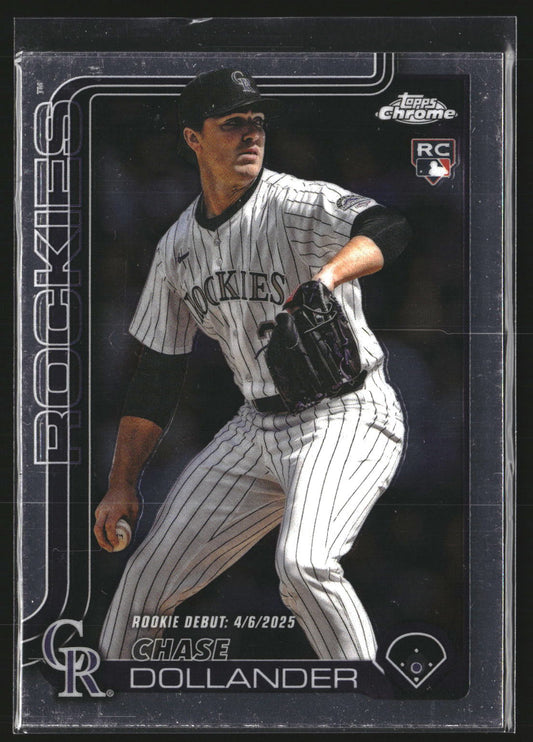 Chase Dollander 2025 Topps Chrome Update USC175 Colorado Rockies