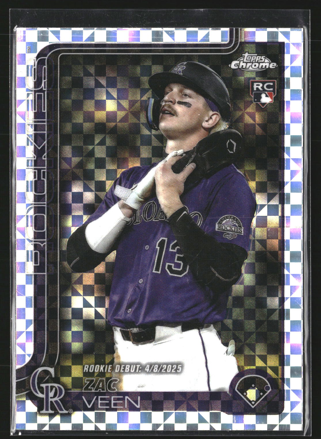 Zac Veen 2025 Topps Chrome Update USC186 X-Fractors Colorado Rockies