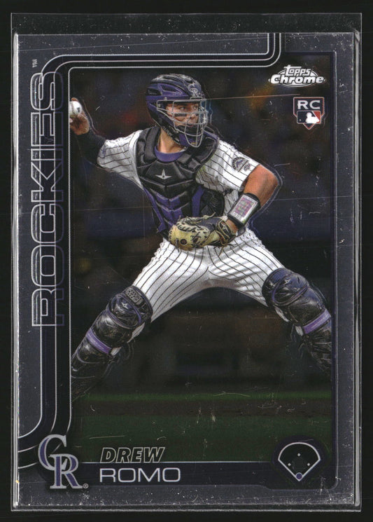Drew Romo 2025 Topps Chrome 124 RC RC Colorado Rockies