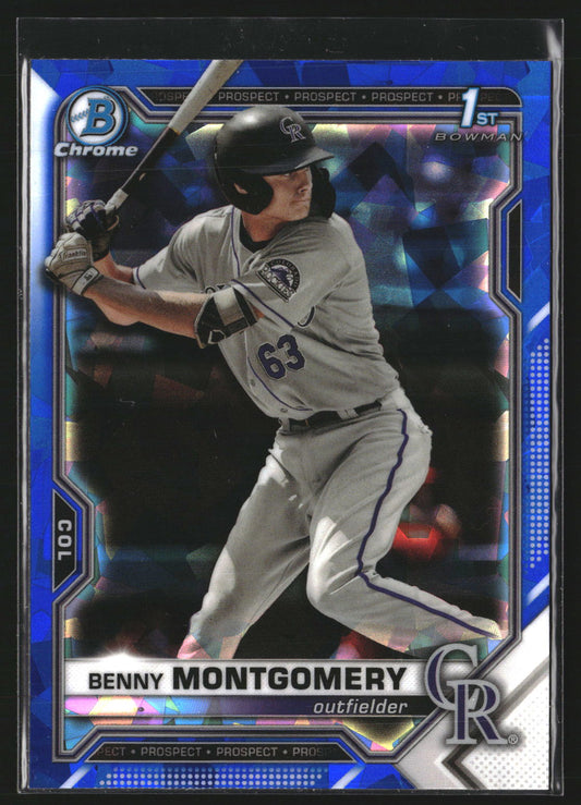Benny Montgomery 2021 Bowman Draft Sapphire Edition BDC-84 Colorado Rockies